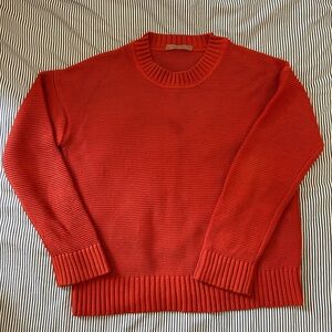 Everlane red cotton honeycomb crewneck sweater